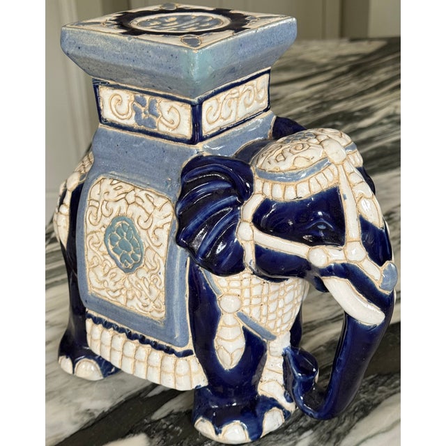 Vintage Elephant Motif Tabletop Plant Stand For Sale - Image 9 of 10