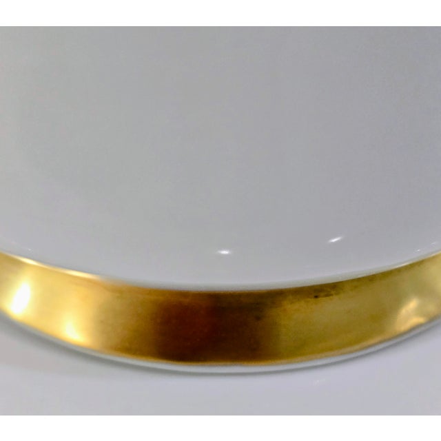 Gerold Porzellan Bavaria White Cabinet Vase With Gold Trim – Western Germany Mid 20th Century For Sale In Dallas - Image 6 of 9