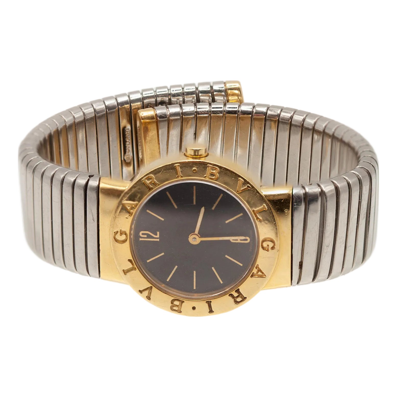 1990s Bvlgari Bulgari Tubogas 18k Gold and Stainless Steel