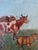 Beautiful painting on tin. Maria overlooking the barn animals. Found in Bavaria.