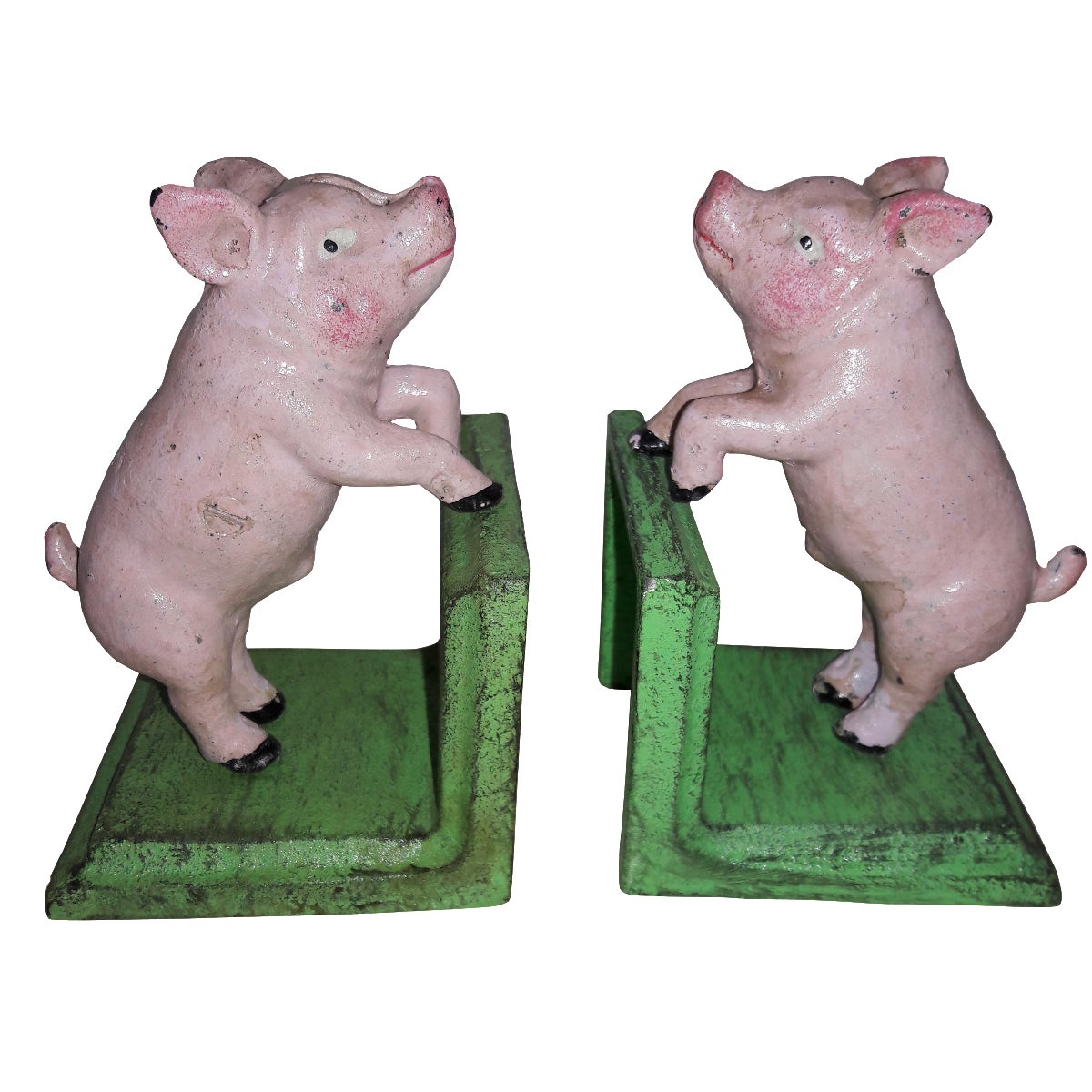 Cast Iron Pink Pig Bookends A Pair Chairish