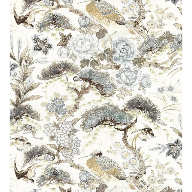 Traditional Sample - The House of Scalamandré Shenyang Linen Print Fabric, Parchment For Sale - Image 3 of 3