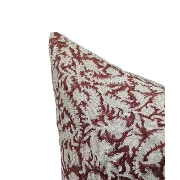Modern Fabdivine Handcrafted Block Print Pillow Cover Thick Linen 14x36 Inch- Black Forest For Sale - Image 3 of 3