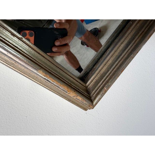 Silver 1970s Hollywood Regency Sculpted Silver Wood Wall Mirror by Bassett For Sale - Image 8 of 12
