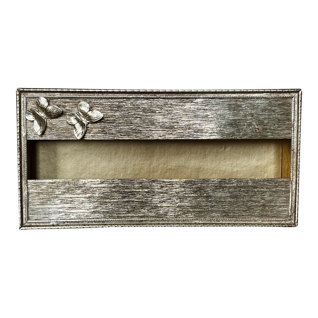 1950s Brass Italianate Tissue Box Cover With Butterflies For Sale