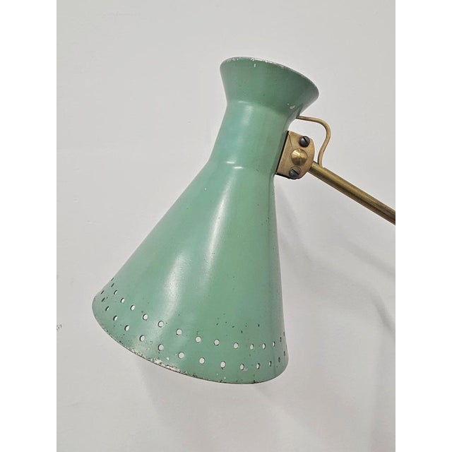 Mid-Century Table Lamp with Typical Metal Conical Shade attributed to Stilnovo, 1950s For Sale - Image 6 of 14