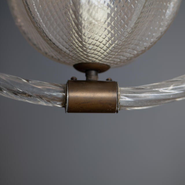 1940s Vintage Pendant Light in Murano Glass from Barovier & Toso, 1940s For Sale - Image 5 of 14