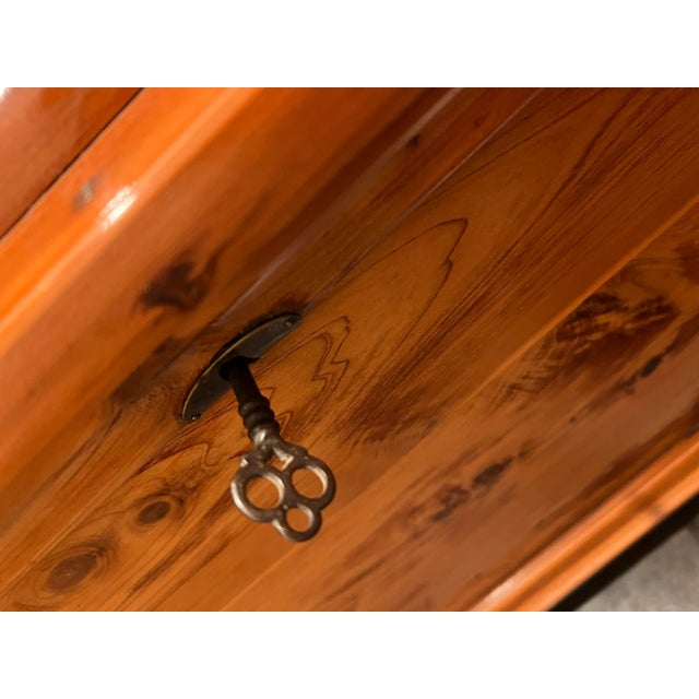 1960s Mid Century Cedar Wood Chest Wheels For Sale - Image 4 of 10