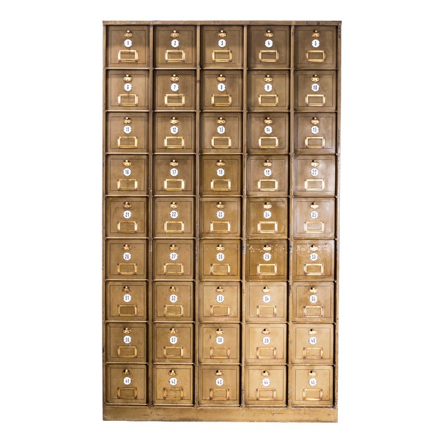Industrial French Metal Cabinet, 1920s For Sale