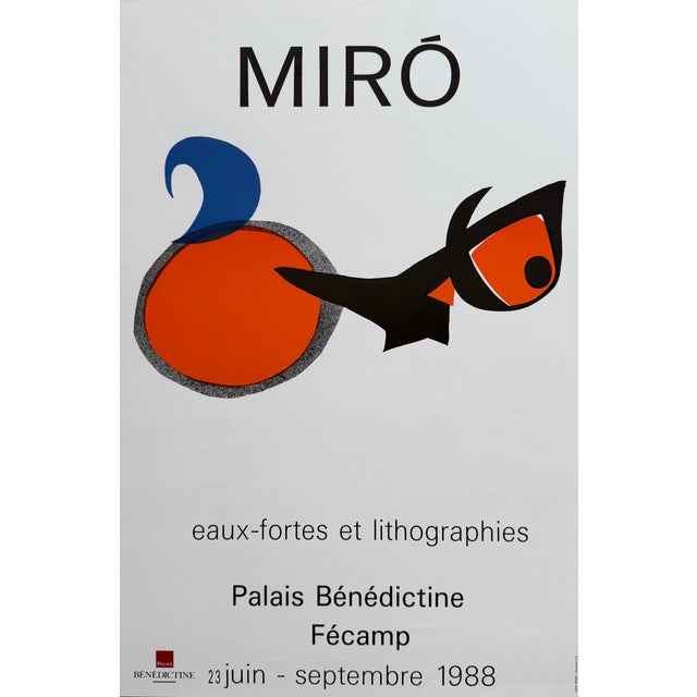 Abstract Joan Miró (1893–1983), Eaux Fortes Et Lithographies, Palais Bénédictine, Fécamp, 1988, Exhibition Poster For Sale - Image 3 of 9
