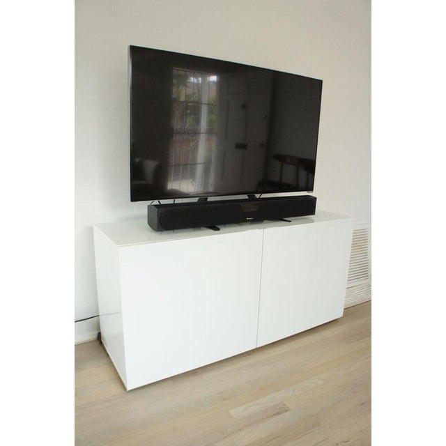 White Lacquer Finish Media Console Chairish