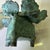 Metal 1990s Bronze Flowers in Triangular Pots With Feet. For Sale - Image 7 of 11