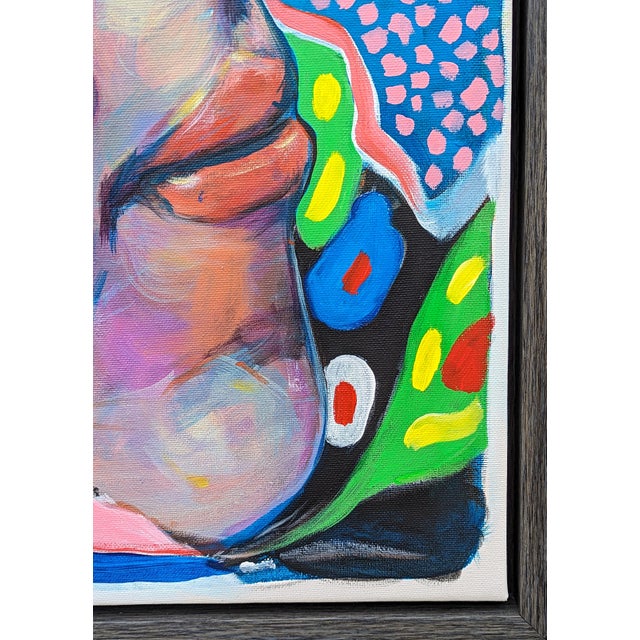 2020s Moisés Villafuerte "Entering the Noise" Contemporary Abstract Colorful Figurative Portrait Painting, 2023 For Sale - Image 5 of 9