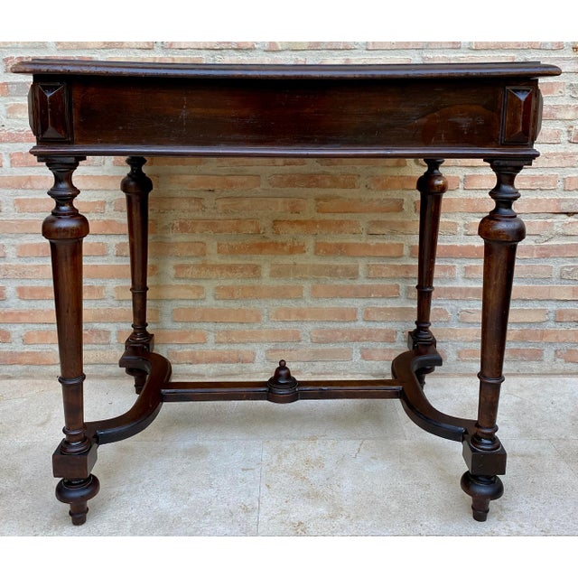Louis XVI French Walnut Side Table with drawer, 1920s For Sale - Image 9 of 18
