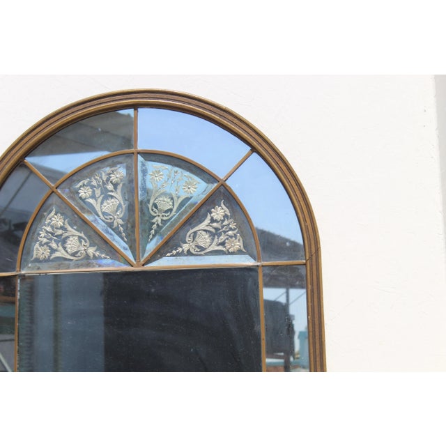 1920s Neoclassical Venetian Arched Windowpane Mirror For Sale - Image 4 of 8