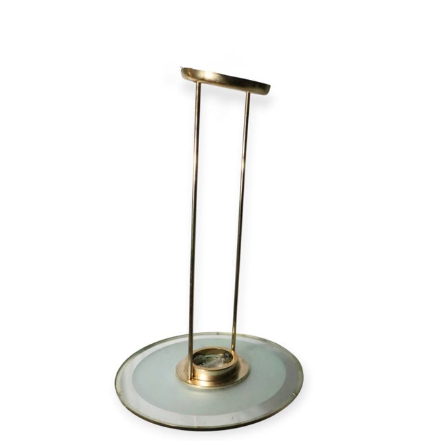 Art Deco 1980s Art Deco Revival Hollywood Regency Style Saucer Halogen Chandelier For Sale - Image 3 of 16