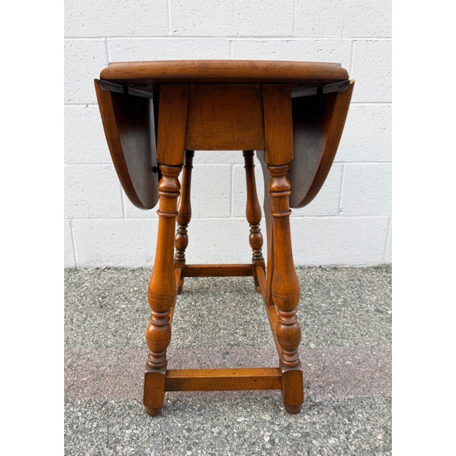 Wood Vintage Maple Drop Leaf Table For Sale - Image 7 of 12