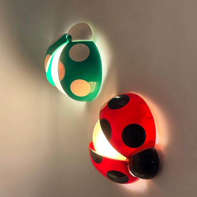 Lucinelle Ladybug Lamps by Jean-Pierre Vitrac for Co&Co, France, 1970s, Set of 2 For Sale - Image 15 of 15