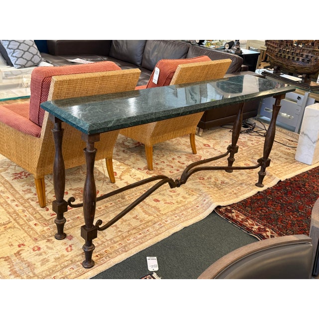 French Baroque Empress Green Marble Console Table For Sale In San Francisco - Image 6 of 12