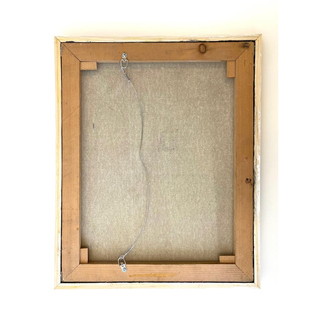 Wood Vintage Italian Postmodern Geometric Abstract Oil Painting For Sale - Image 7 of 8