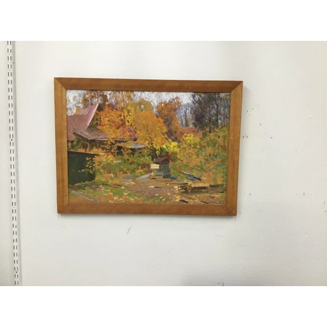 Great impressionist oil painted”en plain air” by well known listed Russian painter Piotr Ivanovich Kostinski (1916-2003)....