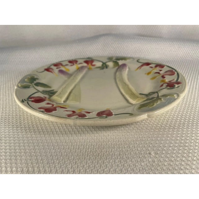 Ceramic Antique French Faience Saint Clement Asparagus Plate For Sale - Image 7 of 12
