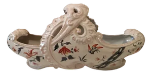 Handpainted Ceramic Vase or Planter by Emile Galle, France, 1890s