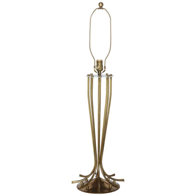 1950s Tall Millepatte Style Brass Table Lamp For Sale - Image 11 of 11