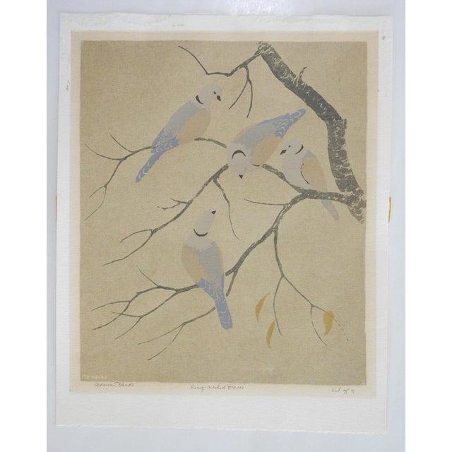 Late 20th Century Ring Neck Doves Serigraph For Sale In Seattle - Image 6 of 6