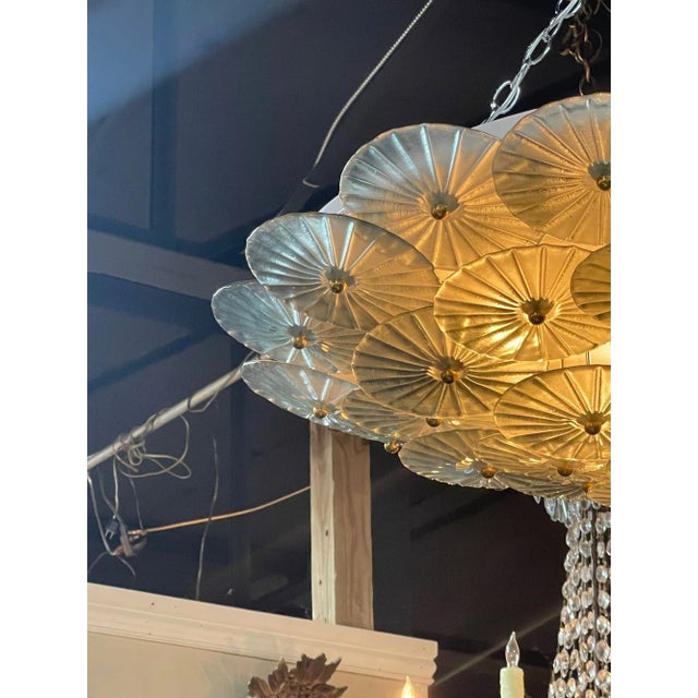 Murano Disc Flush Mount Chandelier For Sale - Image 4 of 9