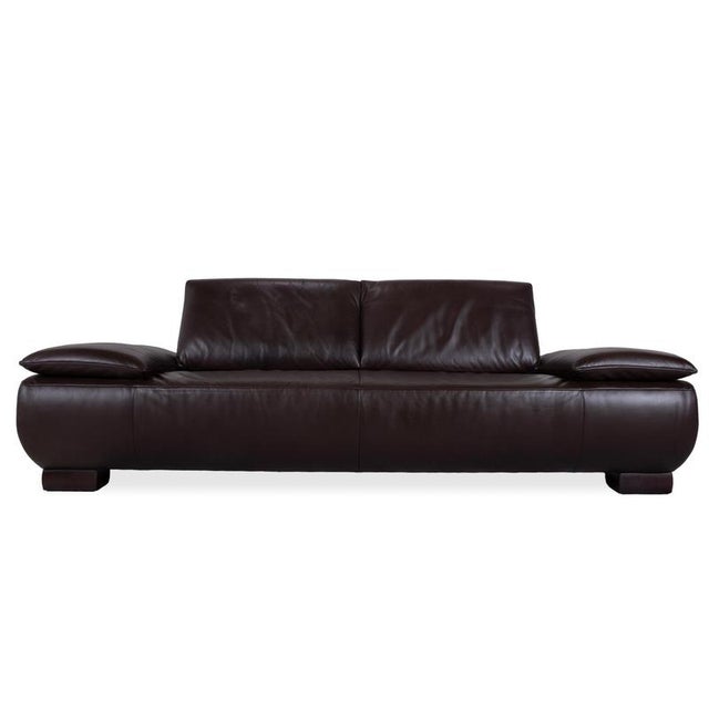 Leather Two-Seater Dark Brown Volare Sofa with Manual Function from Koinor For Sale - Image 16 of 16