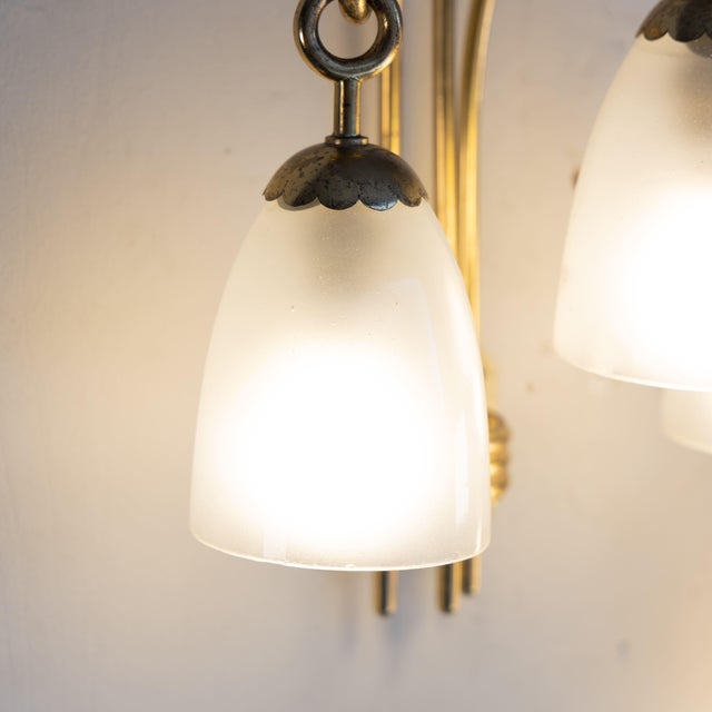 Brass Wall Light with Glass Elements, 1960s, Set of 2, in Good conditions. Designed 1950 to 1959 Up to 250V (Europe/UK...