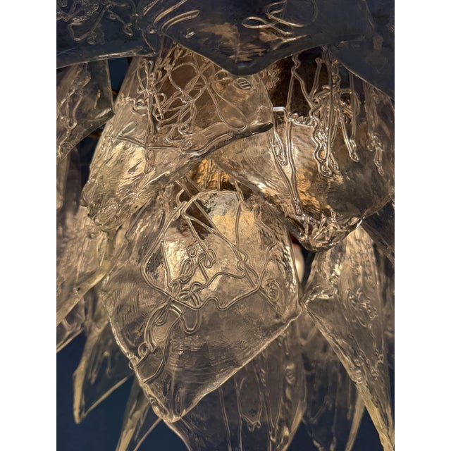 Gold Vintage Seven-Light Murano Glass Pendant Light from La Murrina, 1970s For Sale - Image 8 of 16