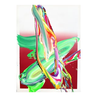 Avp_1021 - Colorful Textured Contemporary Abstract Painting Original Artwork by Alex Voinea For Sale