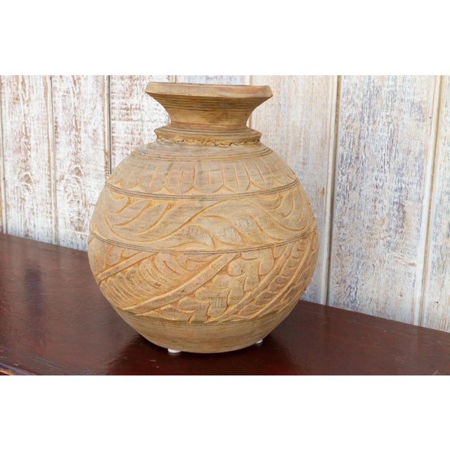 Carved Bleached Naga Water Pot For Sale - Image 4 of 11