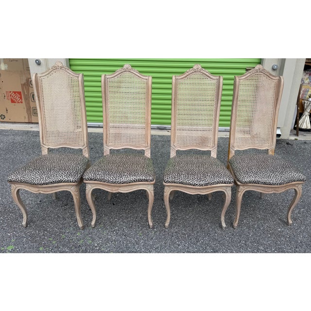 Mid 20th Century Mid 20th Century Louis XV Style Dining Chairs Featuring Cane Backs Set of 4 For Sale - Image 5 of 9