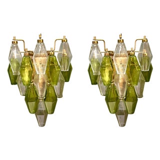 Murano Glass Poliedri Sconces, Italy, 1980s, Set of 2 For Sale