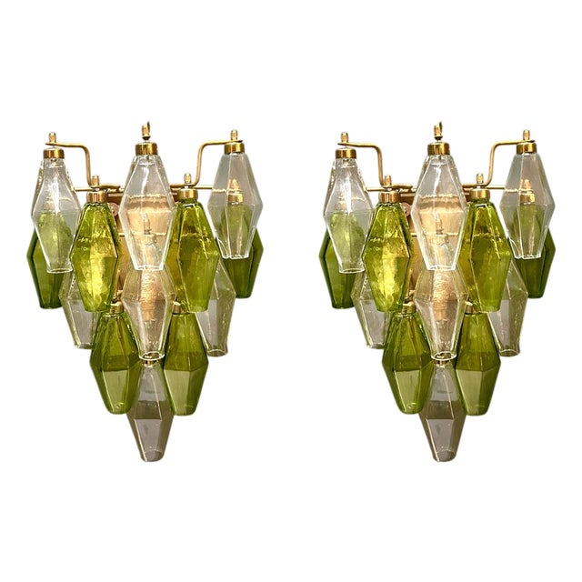 Murano Glass Poliedri Sconces, Italy, 1980s, Set of 2 For Sale