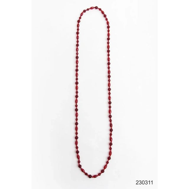 Red Vintage Red Long Amber Necklace, 1960s For Sale - Image 8 of 9