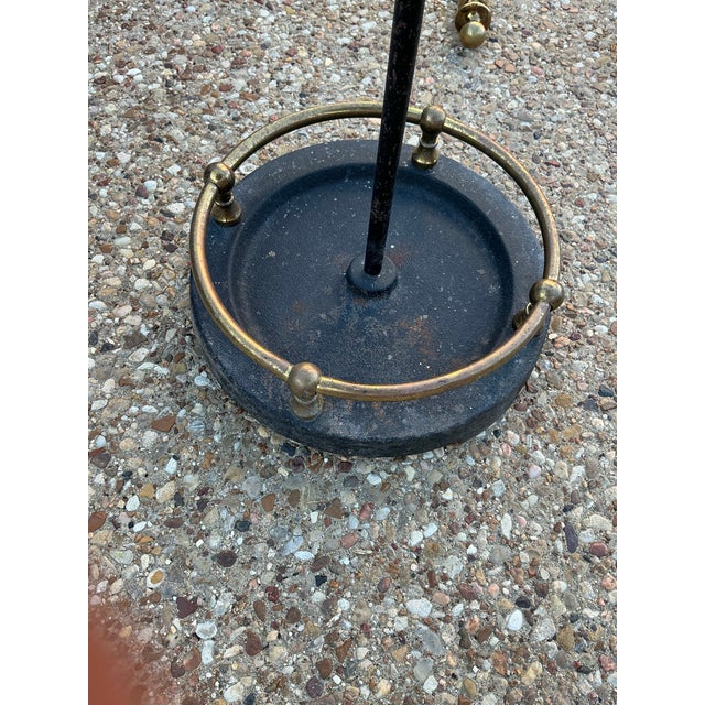 Vintage Pilgrim Black Iron & Solid Brass Fireplace Tool Set For Sale - Image 9 of 9