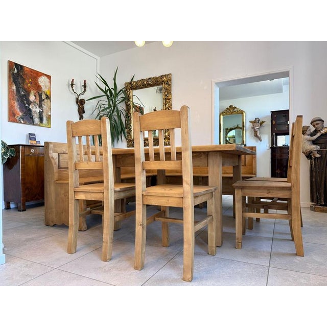 Farmhouse-Style Corner Bench Set in Spruce, Set of 5 For Sale - Image 10 of 14