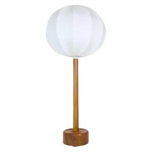 Midcentury Solid Teak Table Lamp, Sweden, 1960s