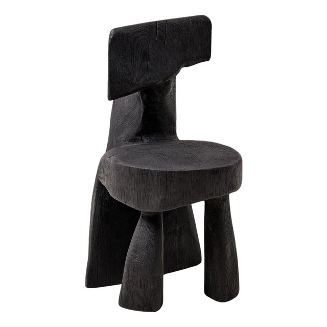 Brutalist Sculptural Chair in Oak by Logniture For Sale