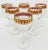 Cerise Vintage 1950s, Culver, Mid Century Hollywood Regency Stemware Footed Wine Glass With Gold Band, Set 6 Pieces For Sale - Image 8 of 8
