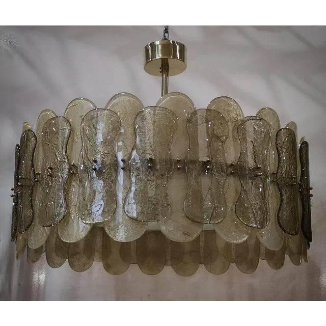 Mid-Century Chandelier in Murano Art Glass and Brass, 2000 For Sale - Image 6 of 9