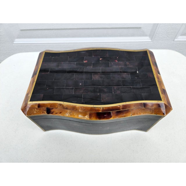 Late 20th Century Maitland Smith Black and Brown Trinket Box For Sale - Image 5 of 17