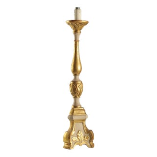 Antique Candelabra in Carved Gilded Wood, Italy, 19th Century For Sale