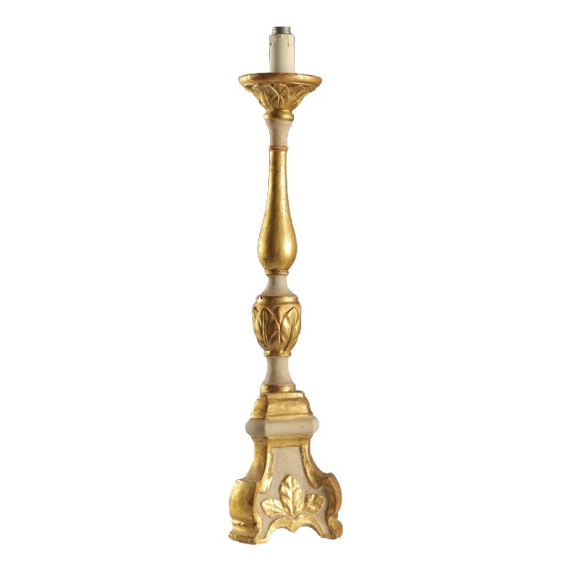 Antique Candelabra in Carved Gilded Wood, Italy, 19th Century For Sale