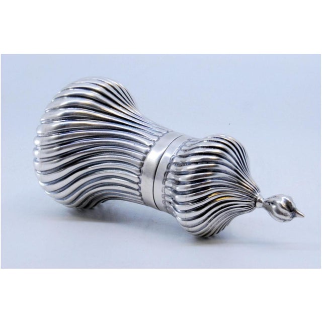 Silver Lighter with Knob Top and Removable Lid For Sale - Image 3 of 11