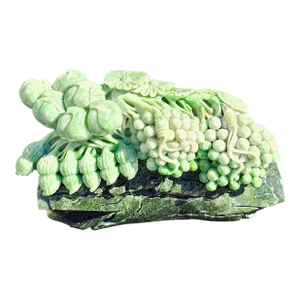 Early 20th Century Chinese Large Apple Green Jadeite Jade Carving